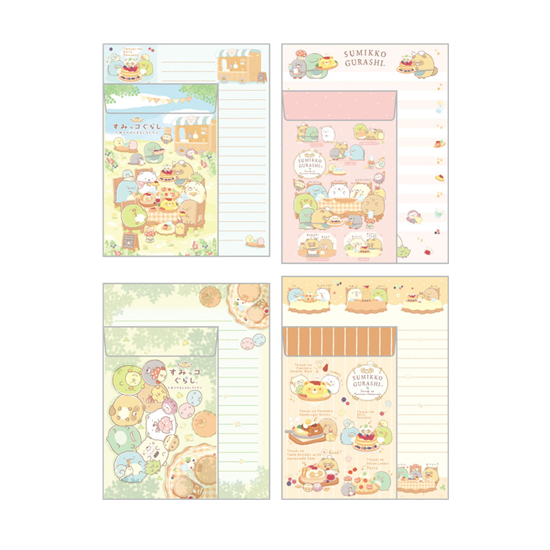 San-X Sumikko Gurashi Tanuki's Round Restaurant Letter Set