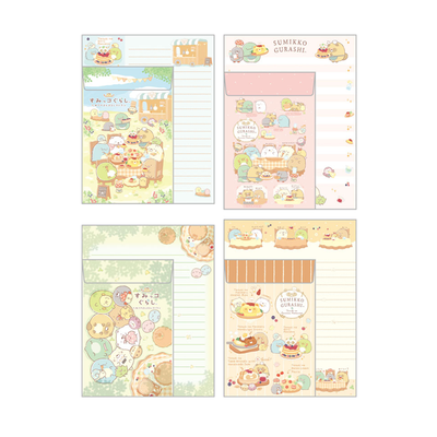 San-X Sumikko Gurashi Tanuki's Round Restaurant Letter Set
