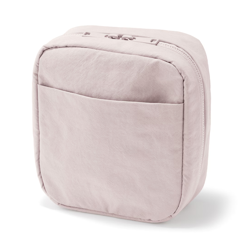 Muji Wrinkle Nylon Large Opening Square Pouch