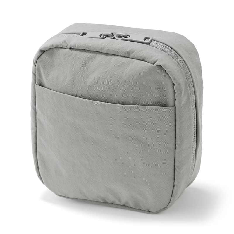 Muji Wrinkle Nylon Large Opening Square Pouch