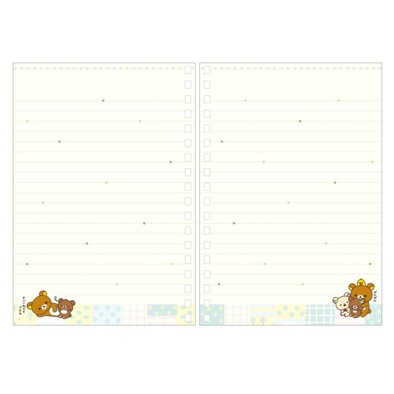 San-X Chairoikoguma's Kumakyun Days Ring Lined Notebook