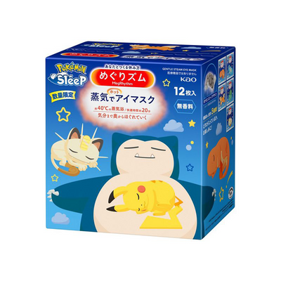 KAO MegRhythm Pokémon Sleep Hot Steam Eye Masks (12 Masks)