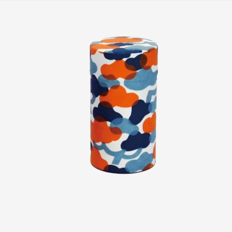 Fuwa Market "Happy Pattern" Hand-Dyed Washi Paper Tea Caddy