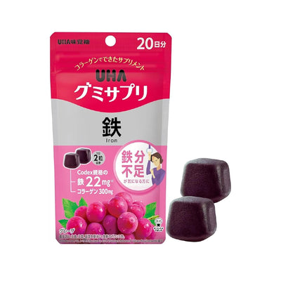 UHA Iron, Folic Acid and Collagen Fortified Grape Flavored Gummy Candy