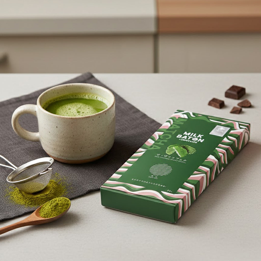 MILK BATON The Waffle Matcha - Matcha Chocolate Covered Waffle Cookies (5 pieces)