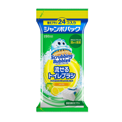 Johnson Scrubbing Bubbles Flushable Toilet Brush (Refills, 24-Pack, Citrus Scent)