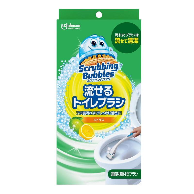 Johnson Scrubbing Bubble Flushable Toilet Brush (Citrus Scent, 4-Pack)