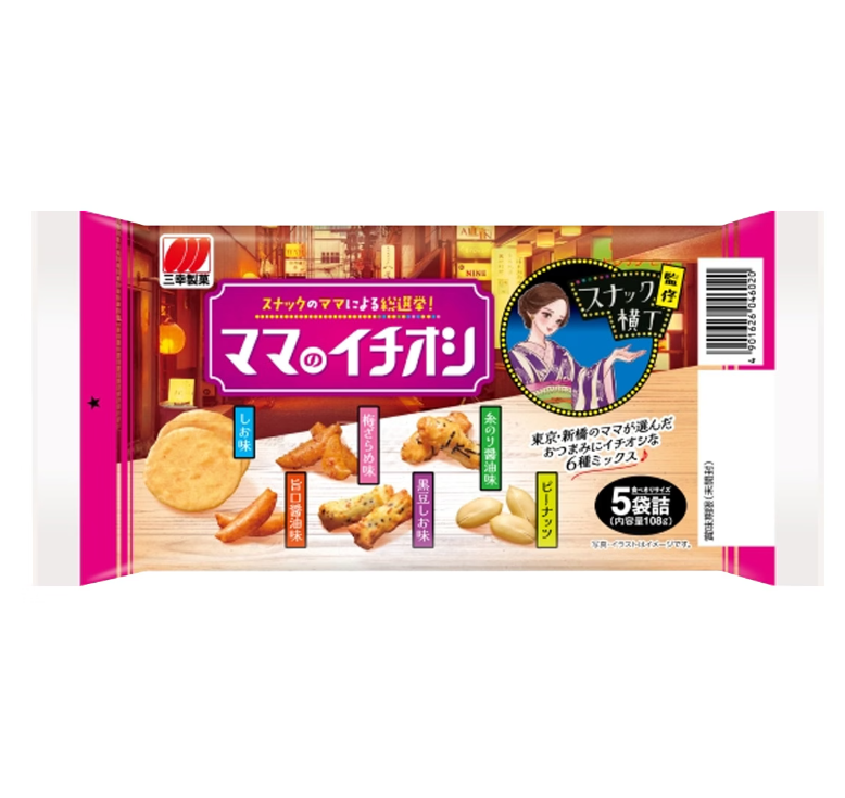Sanko Confectionery Mom's Favorite Assorted Rice Cracker and Peanut Snack Mix