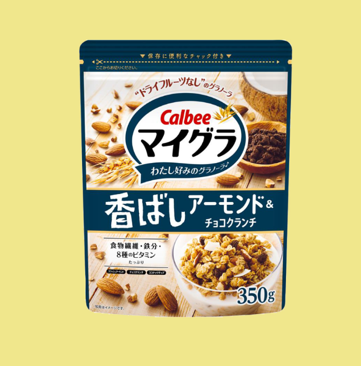 Calbee MyGra Fragrant Roasted Almond & Chocolate Crunch Granola Cereal ...