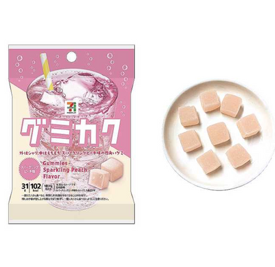 7-Eleven Premium Gumi Kaku Sparkling Peach Soda Cubed Gummy Candy
