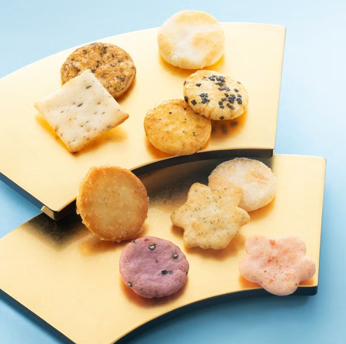 Shikibunosato Genji Arare 10 Tales of Uji Small Rice Cracker Assortment (16 pouches)
