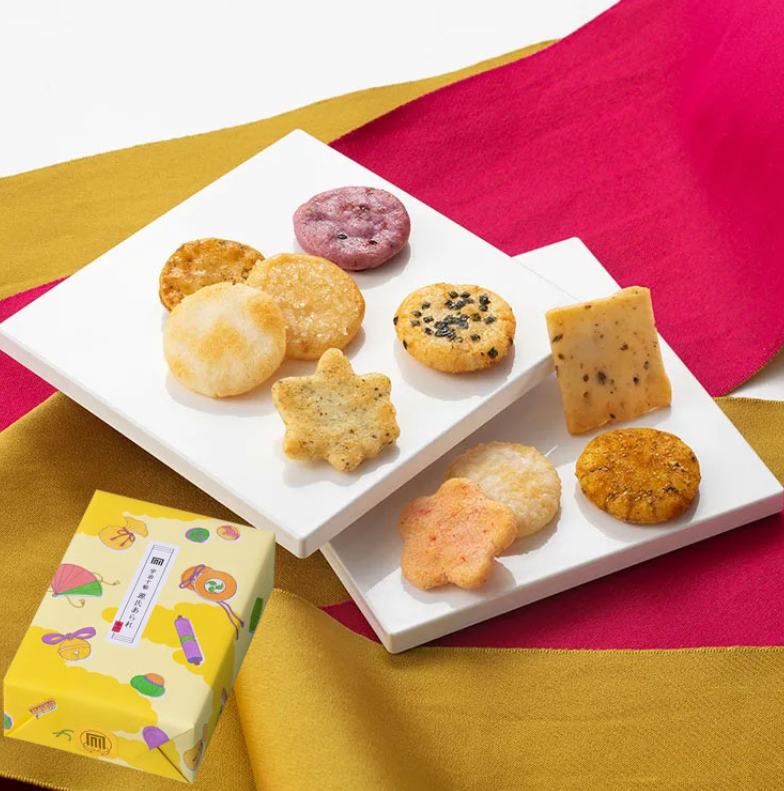 Shikibunosato Genji Arare 10 Tales of Uji Small Rice Cracker Assortment (16 pouches)
