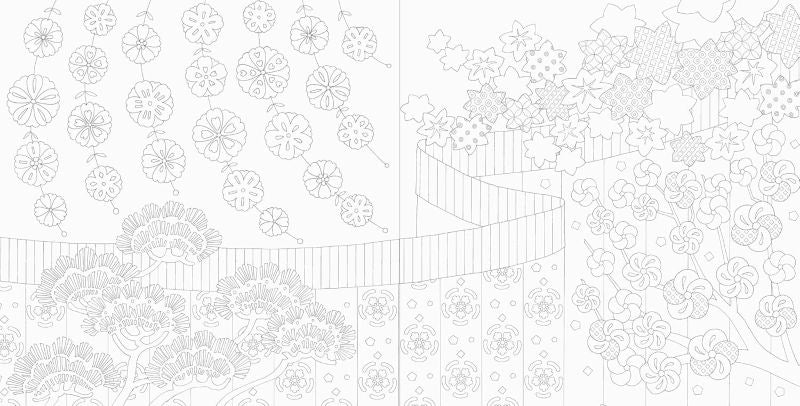 PREORDER Flowers and Auspicious Patterns Coloring Book