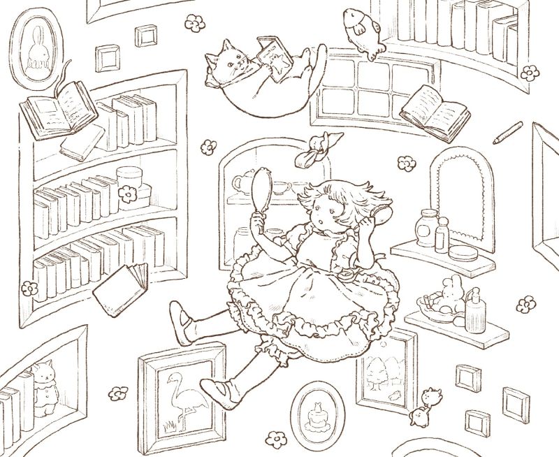 PREORDER Tokimeku Coloring Book - Alice in Wonderland and Dina