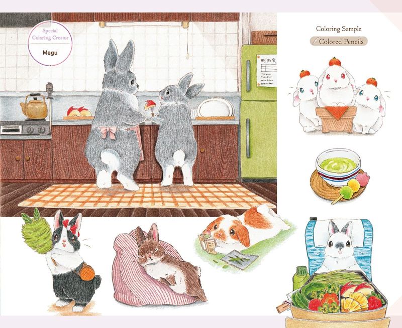 PREORDER Nostalgic Rabbits: Rabbits and Japanese Scenery Coloring Book