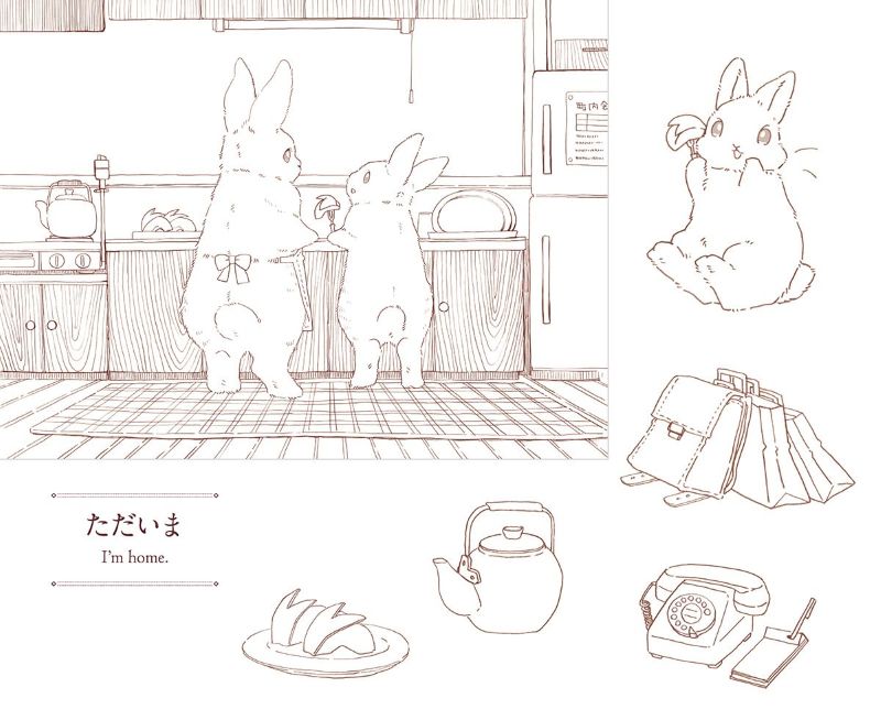 PREORDER Nostalgic Rabbits: Rabbits and Japanese Scenery Coloring Book