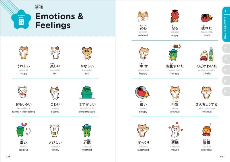 PREORDER Japanese Vocabulary & Phrases with Kawaii Illustrations