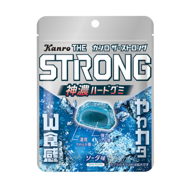 Kanro STRONG Hard Gummy Candy (Ramune Soda Flavor)