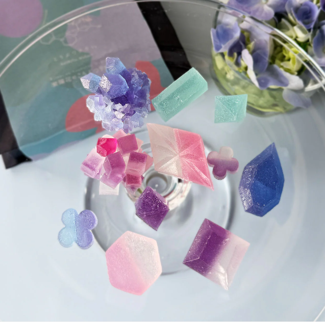 PREORDER Harapecolab Hydrangea Gemstone Wagashi Candy, Tea, and Candle Set