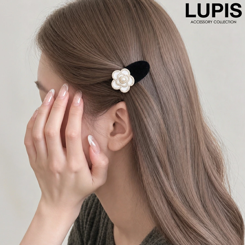 LUPIS Elegant Flower Velvet Mini Hair Clip