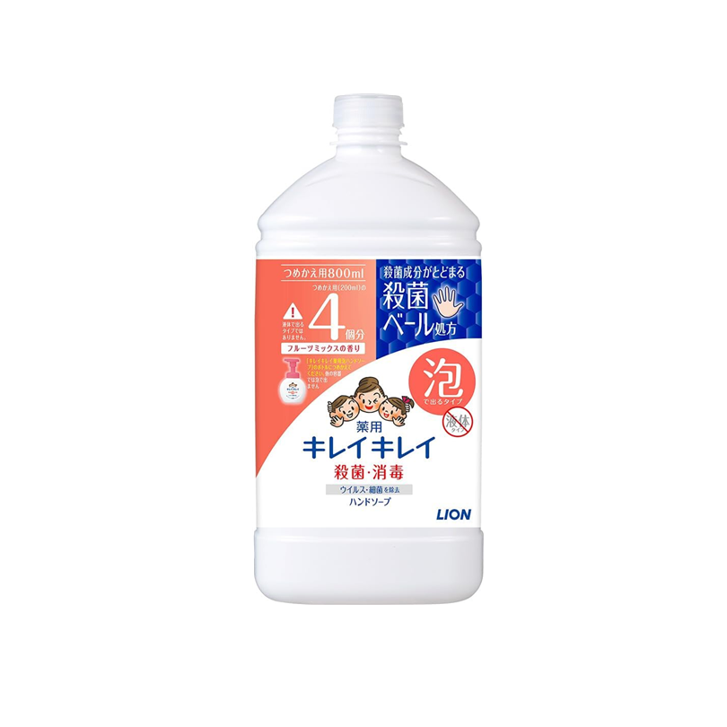 Lion Kirei Kirei Foaming Hand Soap (Fruit Mix Scent, 800 ml, Refill)