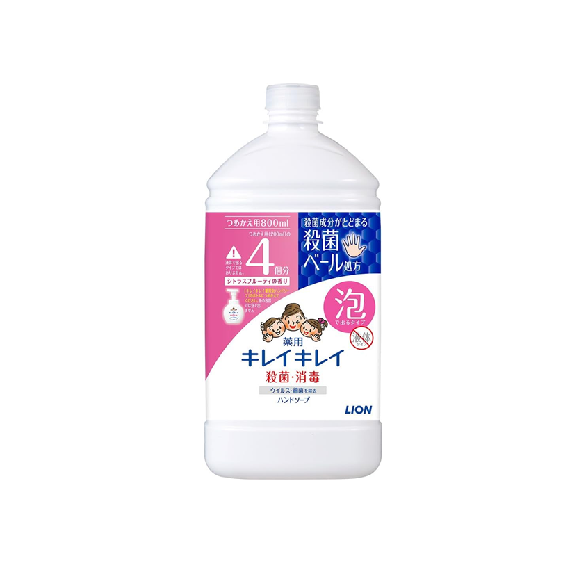 Lion Kirei Kirei Antibacterial Foaming Hand Soap (Citrus Fruity Scent, Refill (800 ml))