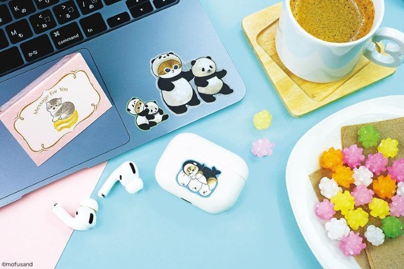 PREORDER mofusand Reusable Healing Washi Tape Style Deco Stickers & Memo Book (with Original Stand)