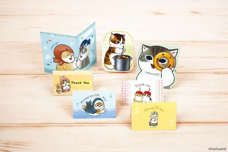 PREORDER mofusand Reusable Healing Washi Tape Style Deco Stickers & Memo Book (with Original Stand)