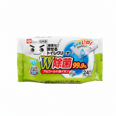 LEC Geki Ochi-kun Antibacterial Flushable Alcohol and Silver Ion Wipes for Toilet