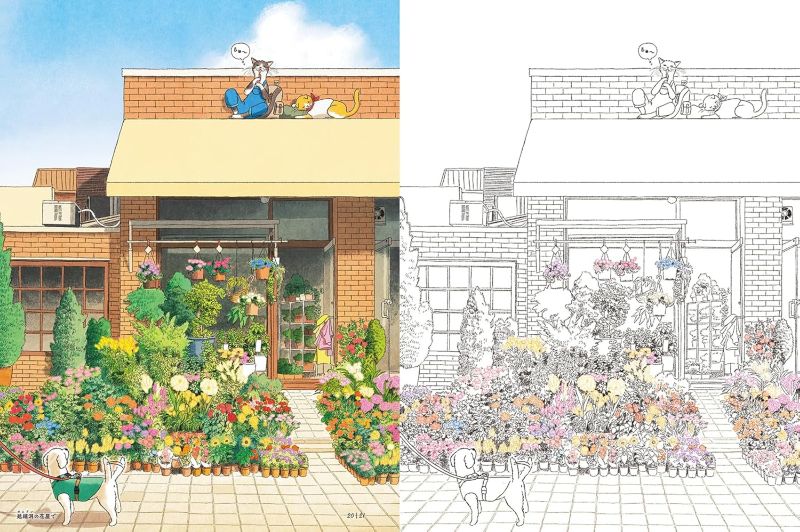 PREORDER A Coloring Book Journey Through Korea's Four Seasons with Two Cats