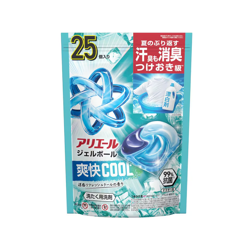 P&G Ariel Gel Ball Refreshing Cool Laundry Detergent Pods Refill Pack (13 Pods)