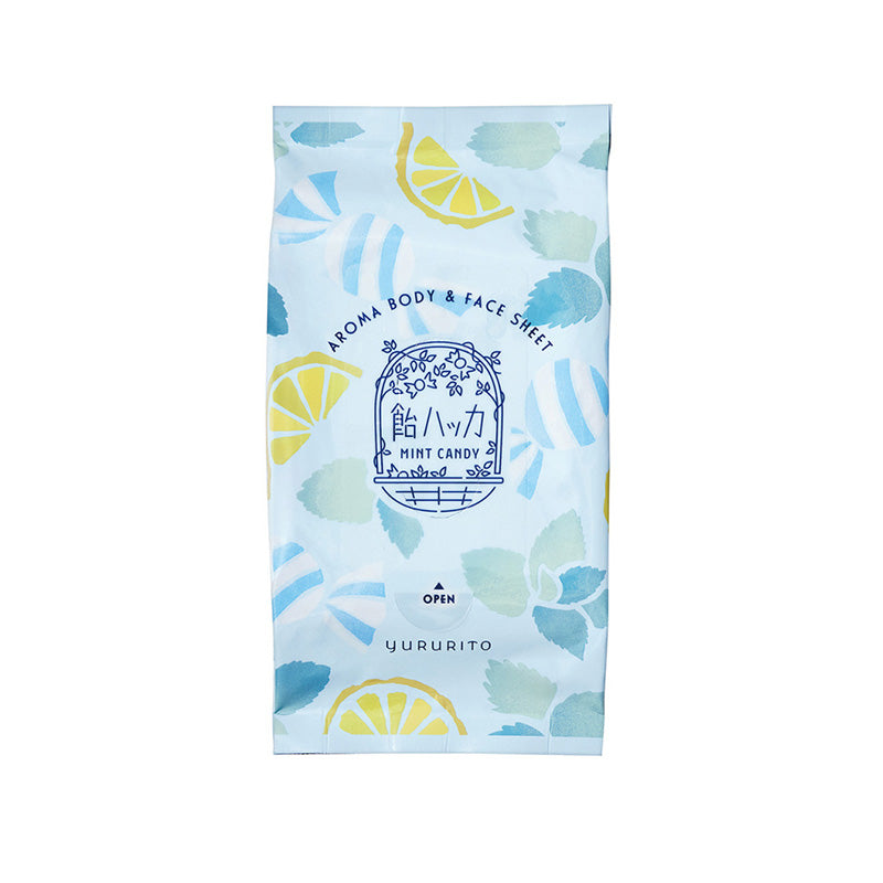 Yururito Mint Candy Scented Face and Body Wipes