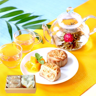 Limtea Summer Mango Mooncake & Blooming Tea Gift Set
