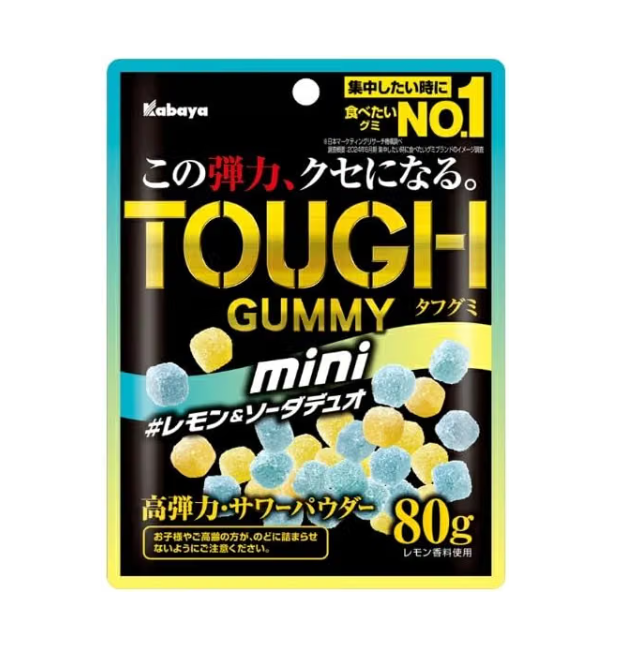 Kabaya Tough Gummy Mini – Lemon & Soda, 80g