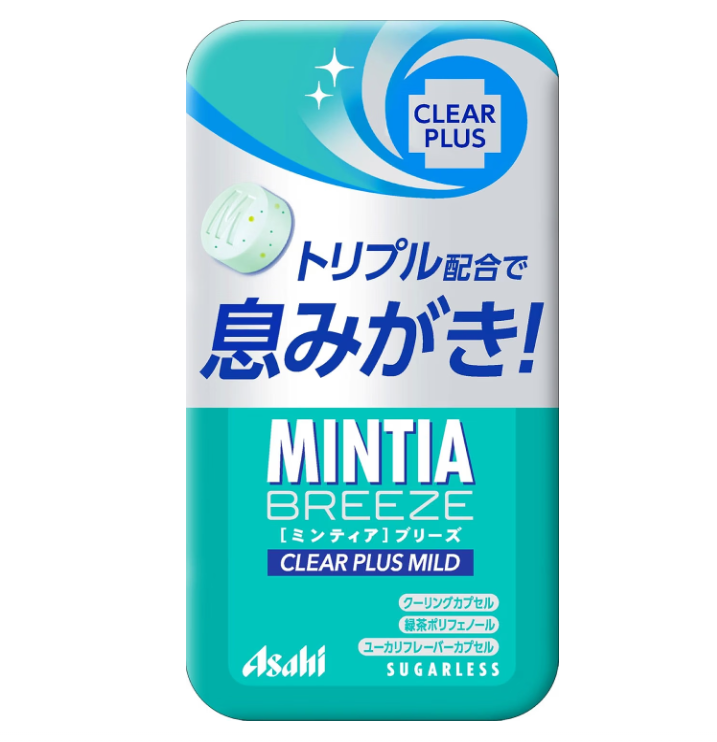 Asahi MINTIA Breeze Clear Plus Mild Green Mint Sugar-Free Tablets – 30 Tablets