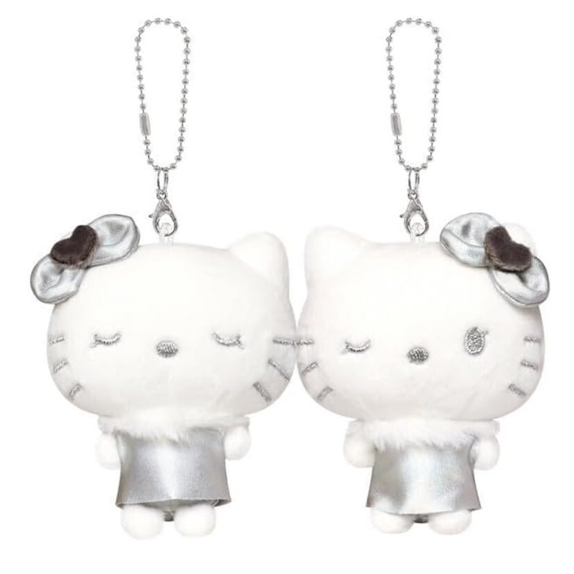 Sanrio Hello Kitty Mimmy Silver Metallic Magnetic Plush Keychain