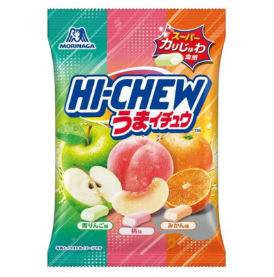 Morinaga Umaichu Assorted Fruity Soft Candy 68g – Green Apple / Peach / Mandarin Orange