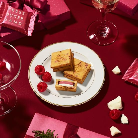PREORDER PRESS BUTTER SAND Raspberry White Chocolate Cookies (5 Pieces)